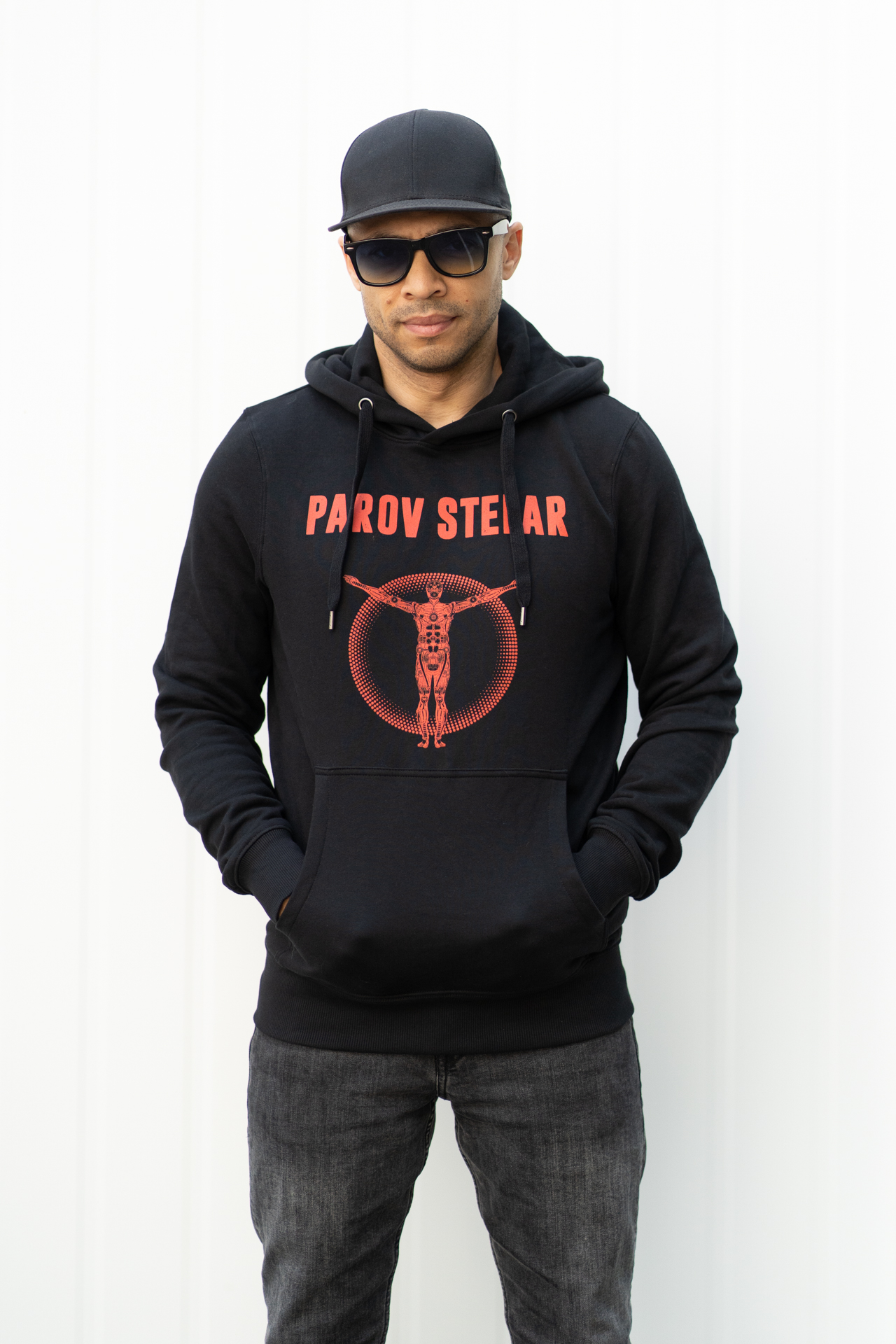 Produktbild für PAROV STELAR - Unisex Hoodie Black Red Robo Print