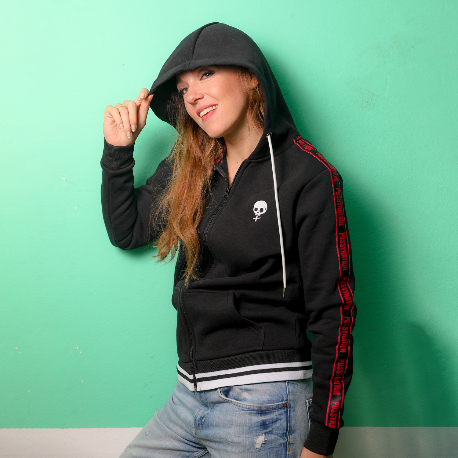 Produktbild für Carolin Kebekus - Sweatjacke Pussy mit Webband, schwarz