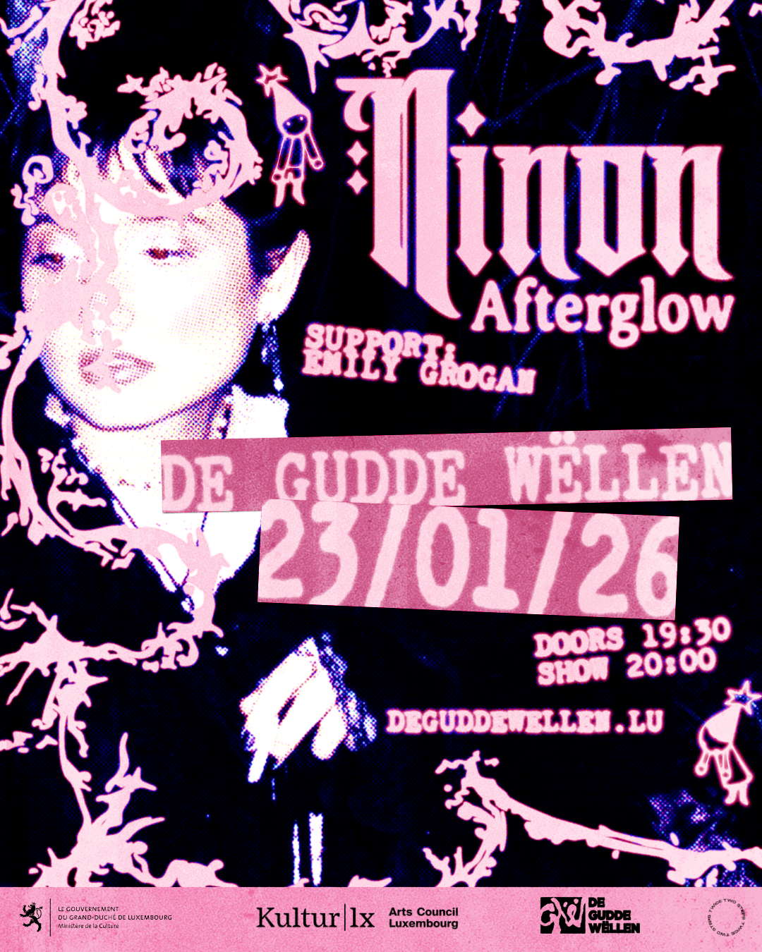 Veranstaltungsbild für  NINON "AFTERGLOW" EP RELEASE at De Gudde Wëllen