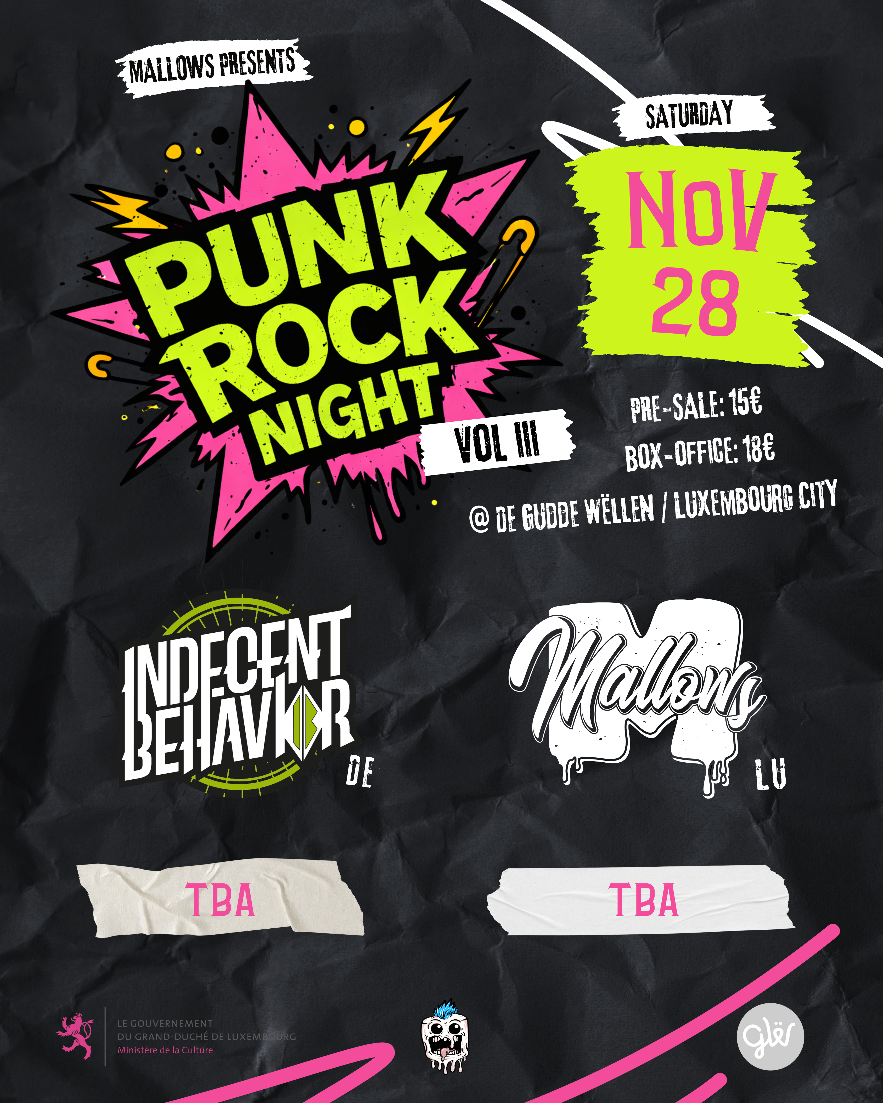 Veranstaltungsbild für Punk Rock Night Vol. 3 ( Indecent Behavior, Mallows & more ) 