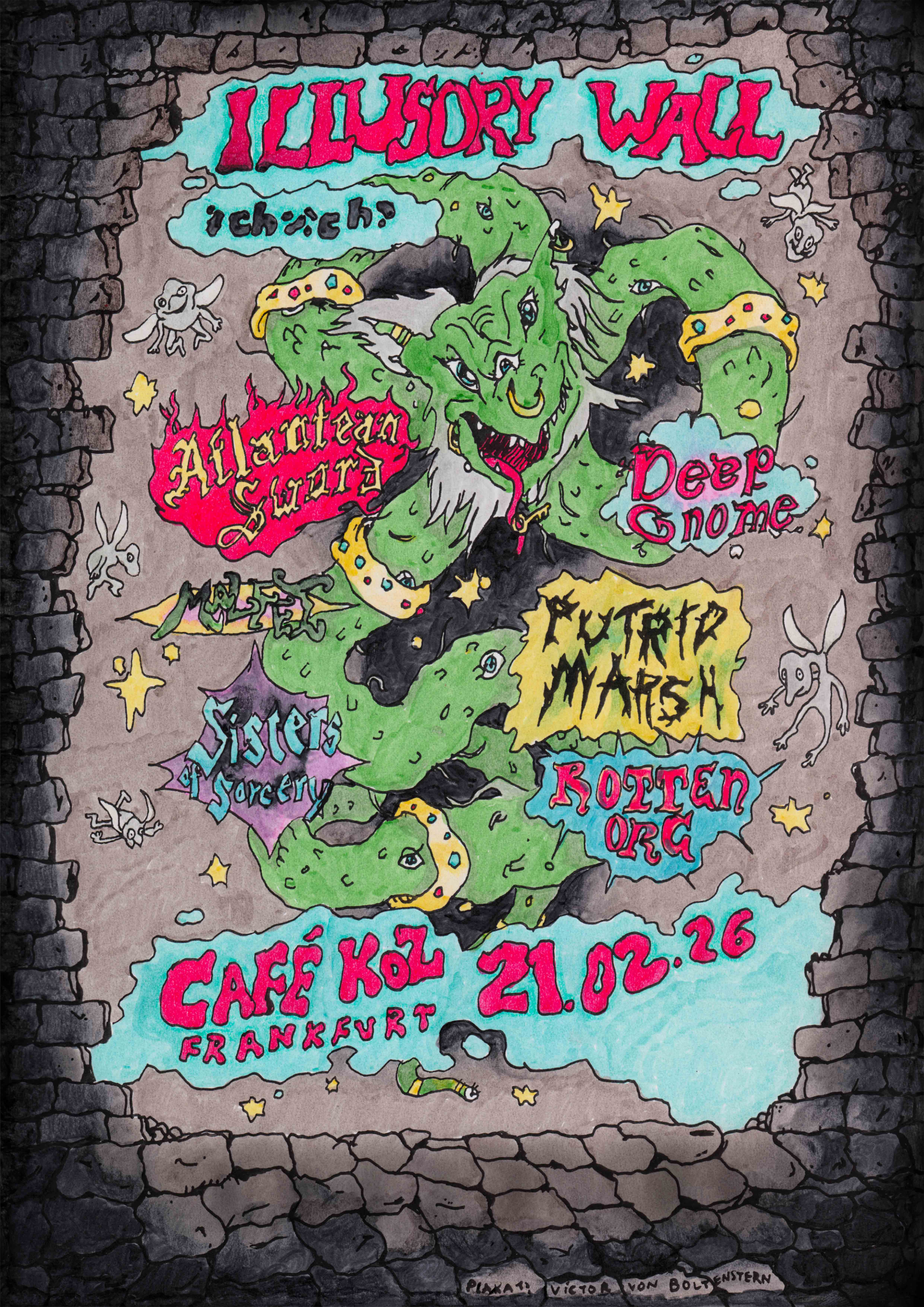 Veranstaltungsbild für Illusory Wall Fest: Atlantean Sword, Deep Gnome, Malfet, Putrid Marsh, Sisters of Sorcery, Rotten Orc