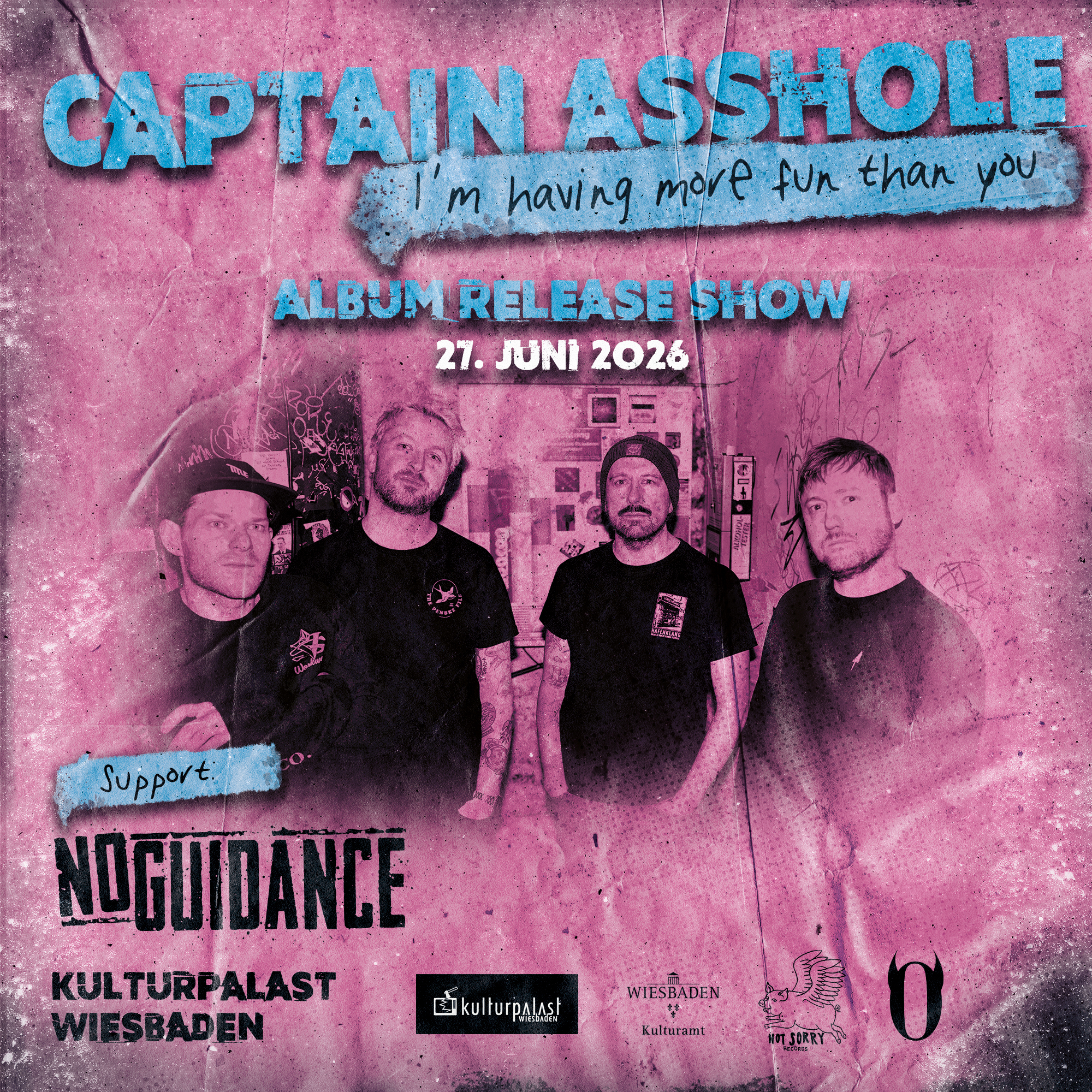 Veranstaltungsbild für Captain Asshole (DE) + No Guidance (DE)
