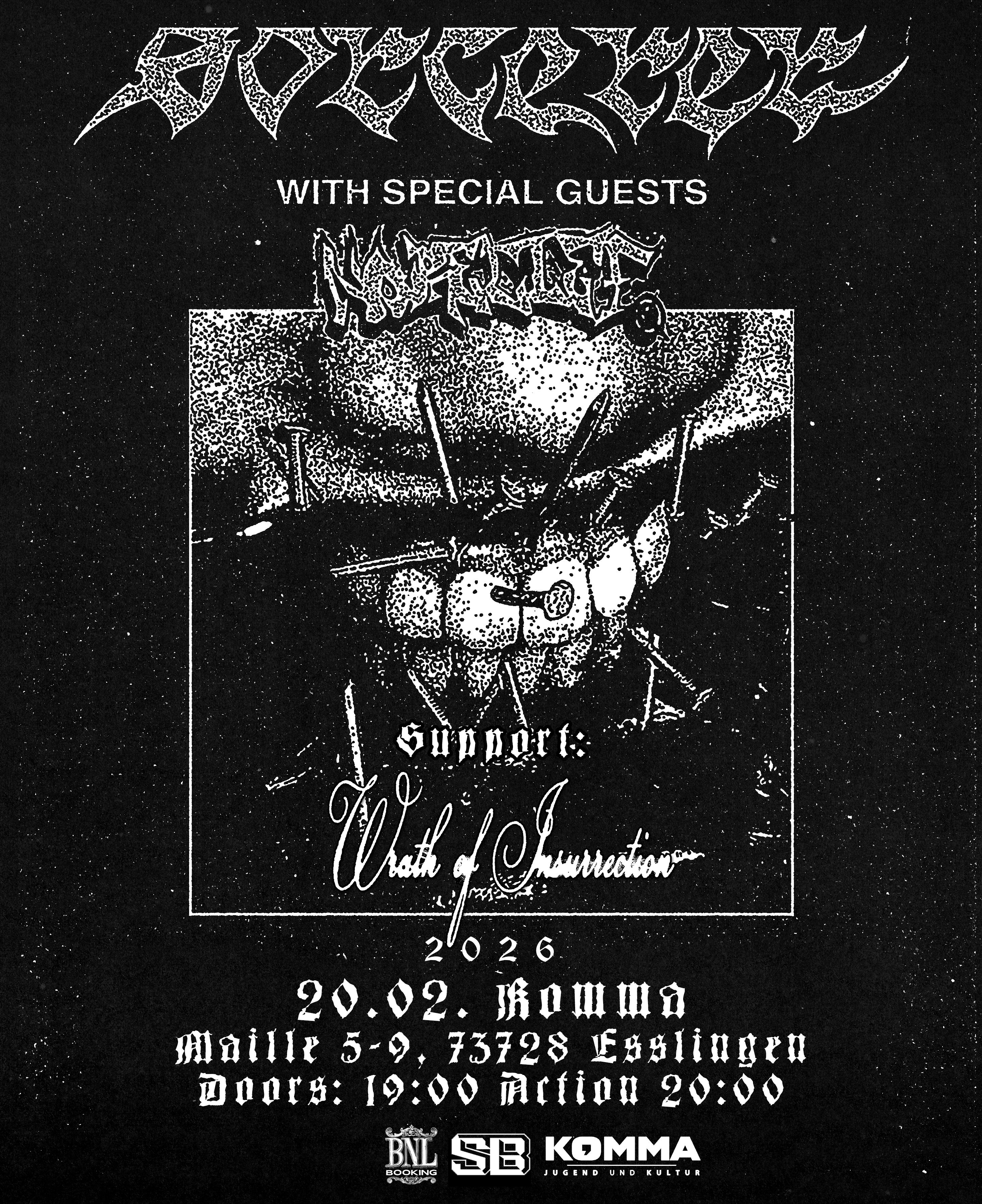 Veranstaltungsbild für Sorcerer (FRA) + No Relief (UK) + Wrath of Insurrection
