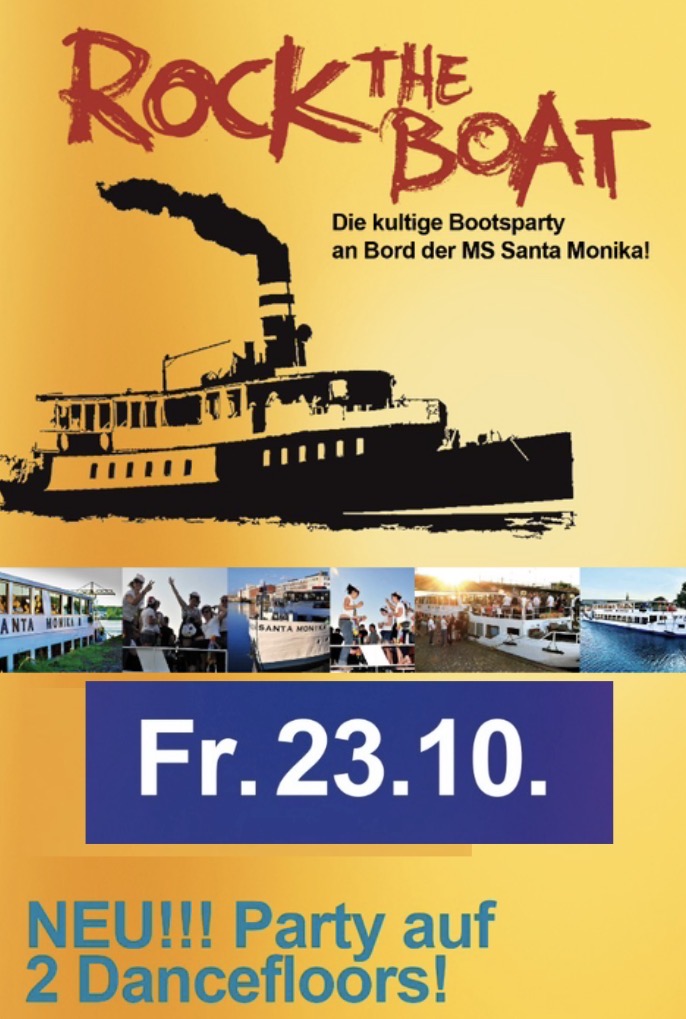 Veranstaltungsbild für BOOTSPARTY / NEU!!! Party auf zwei Dancefloors! FREITAG, 23. OKTOBER 2026
