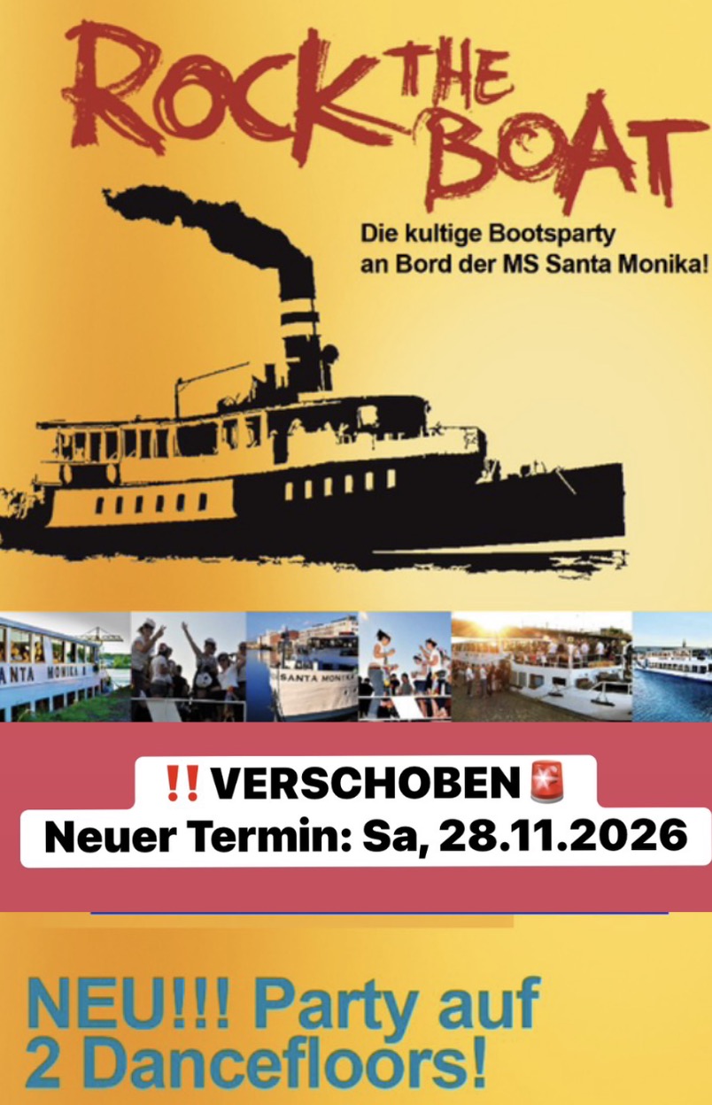 Event-Bild für BOOTSPARTY / NEU!!! Party auf zwei Dancefloors! SAMSTAG, 28. NOVEMBER 
