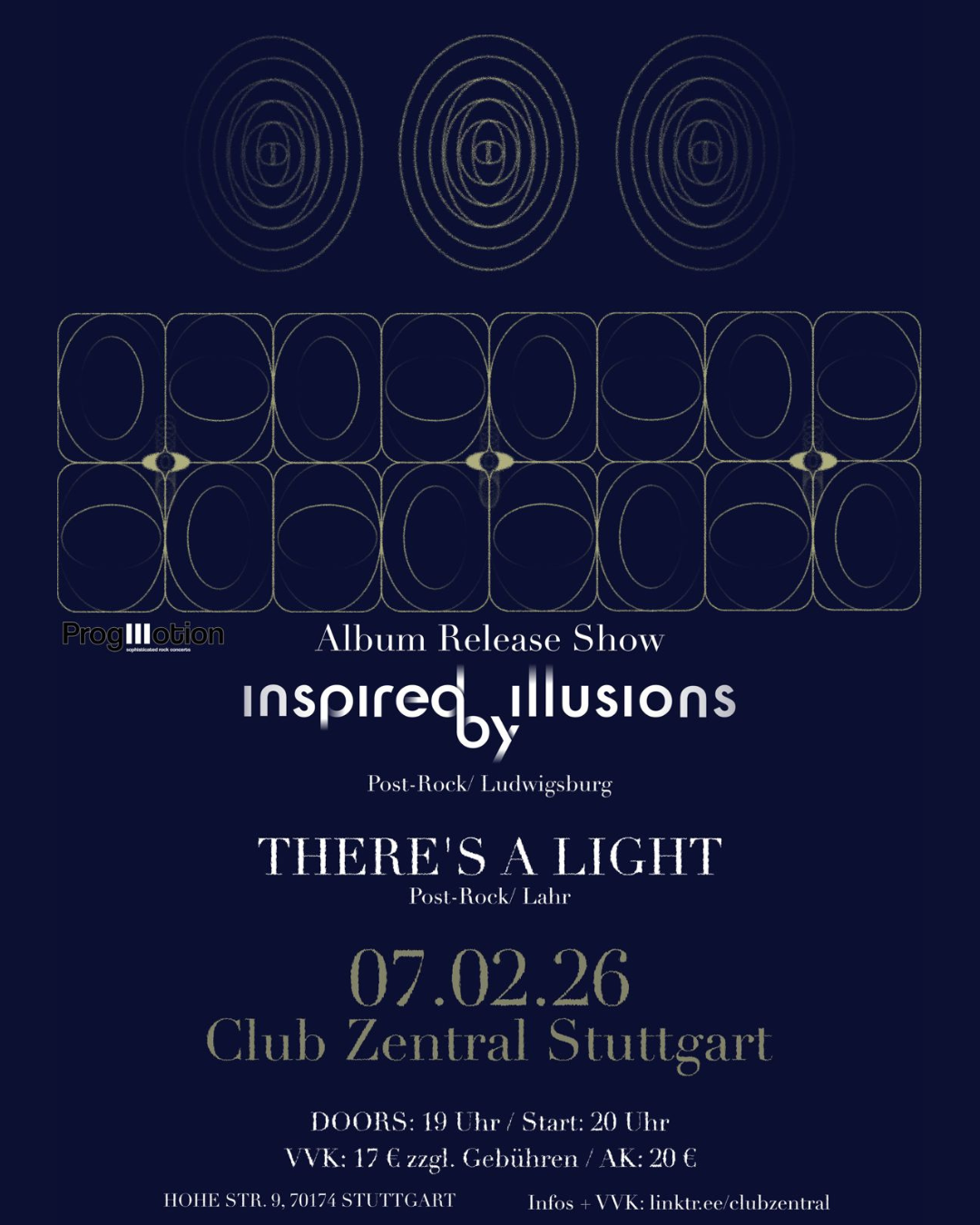 Veranstaltungsbild für ProgMotion: INSPIRED BY ILLUSIONS (Album Release Show) & THERE´S A LIGHT