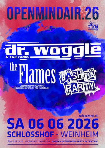 Veranstaltungsbild für Dr. Woggle and the Radio, The Flames, Bäsh da Party