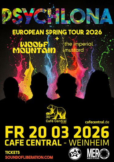 Veranstaltungsbild für Psychlona, Woolf Mountain, The Imperial Mustard