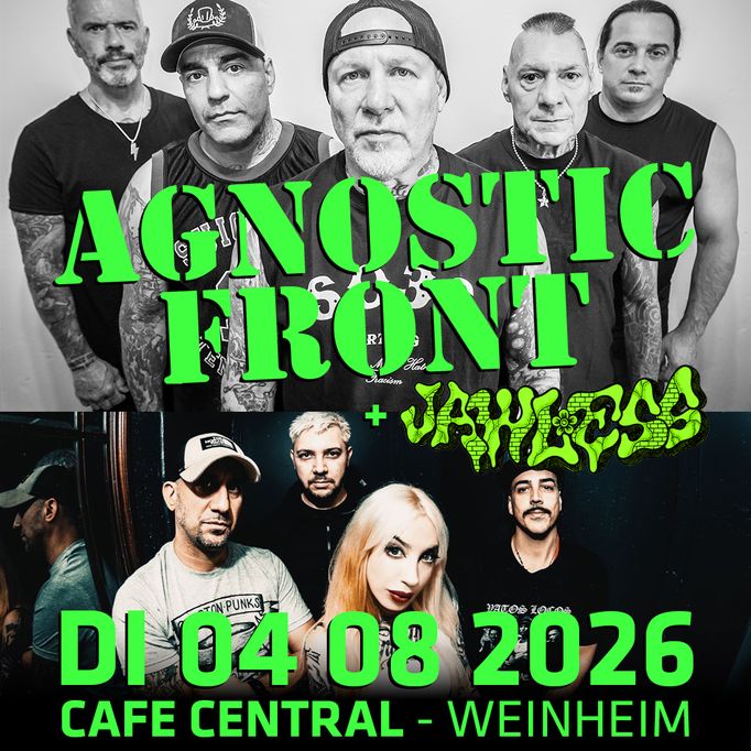 Veranstaltungsbild für Agnostic Front, Jawless