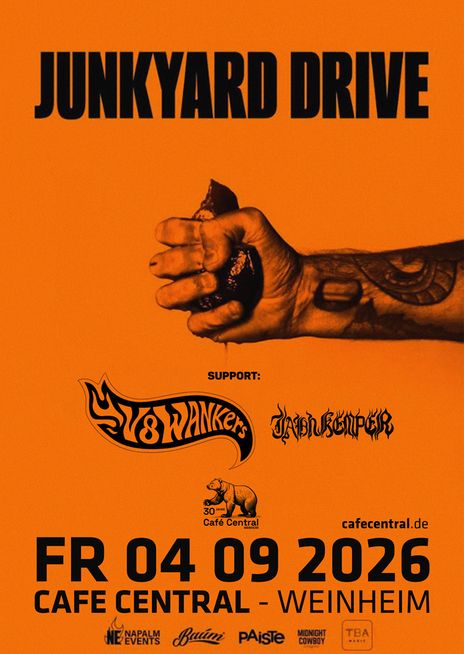 Veranstaltungsbild für Junkyard Drive, V 8 Wankers, Jahn Kemper