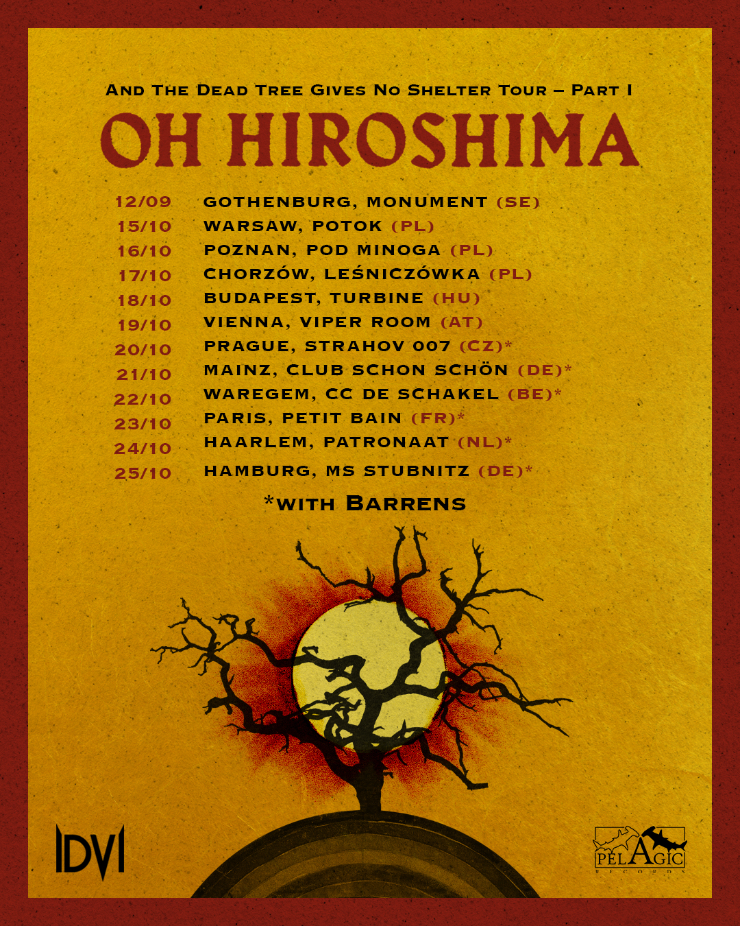 Veranstaltungsbild für Oh Hiroshima (SE) + Barrens (SE) | (Post-Rock, Pelagic Records)