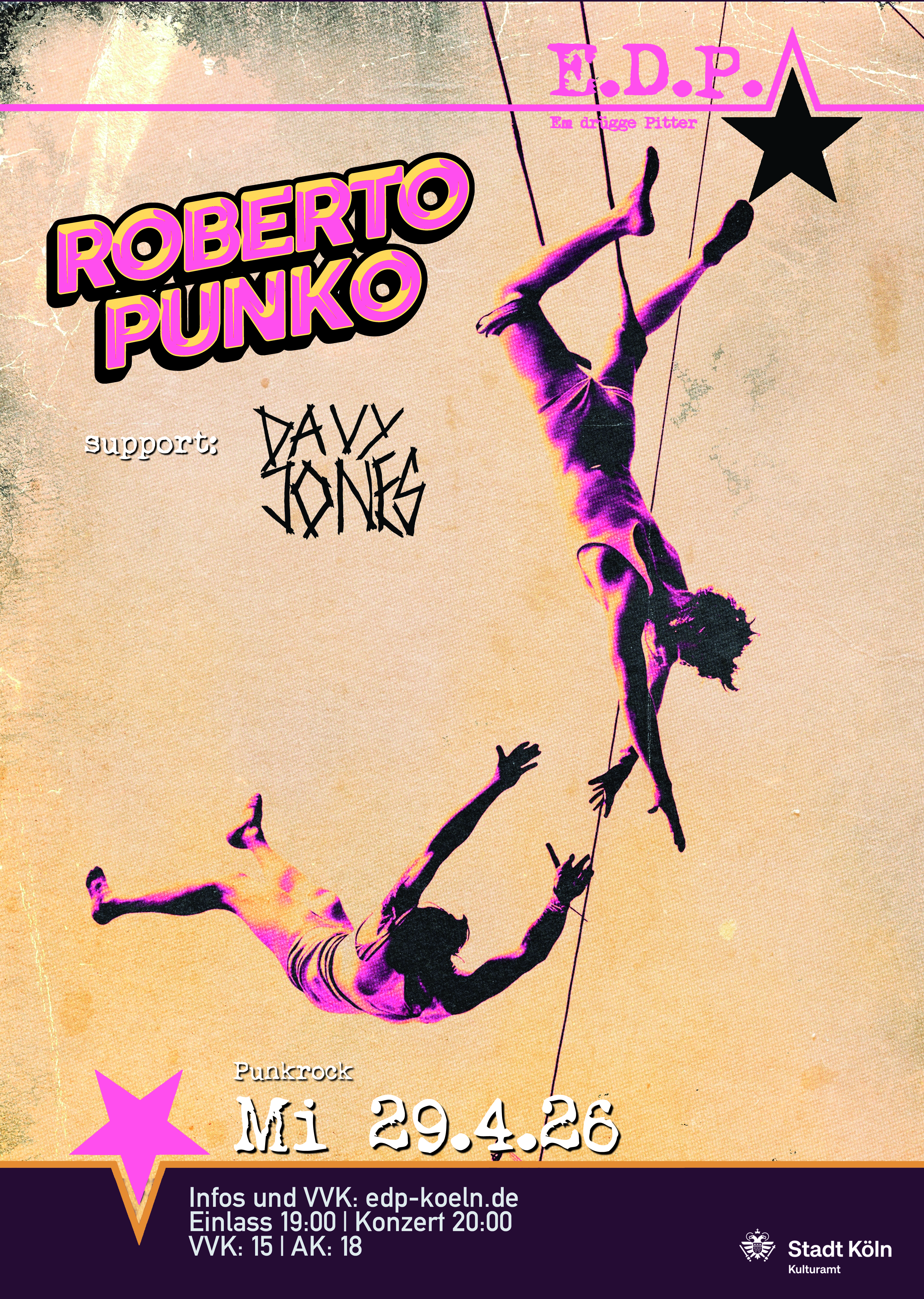 Veranstaltungsbild für ROBERTO PUNKO + support: DAVY JONES